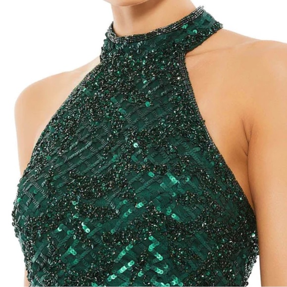 Mac Duggal Formal Beaded Gown Size 2 NWT Emerald - Picture 4 of 5